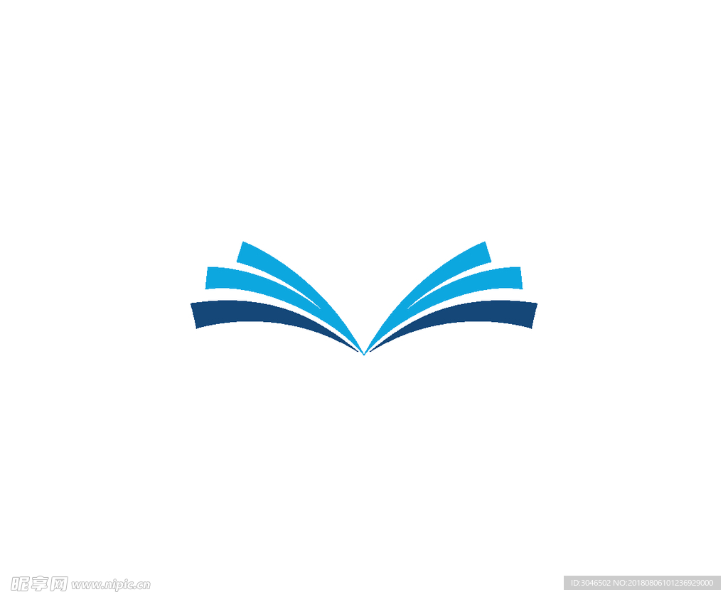 翻开的书本课本icon图标设计