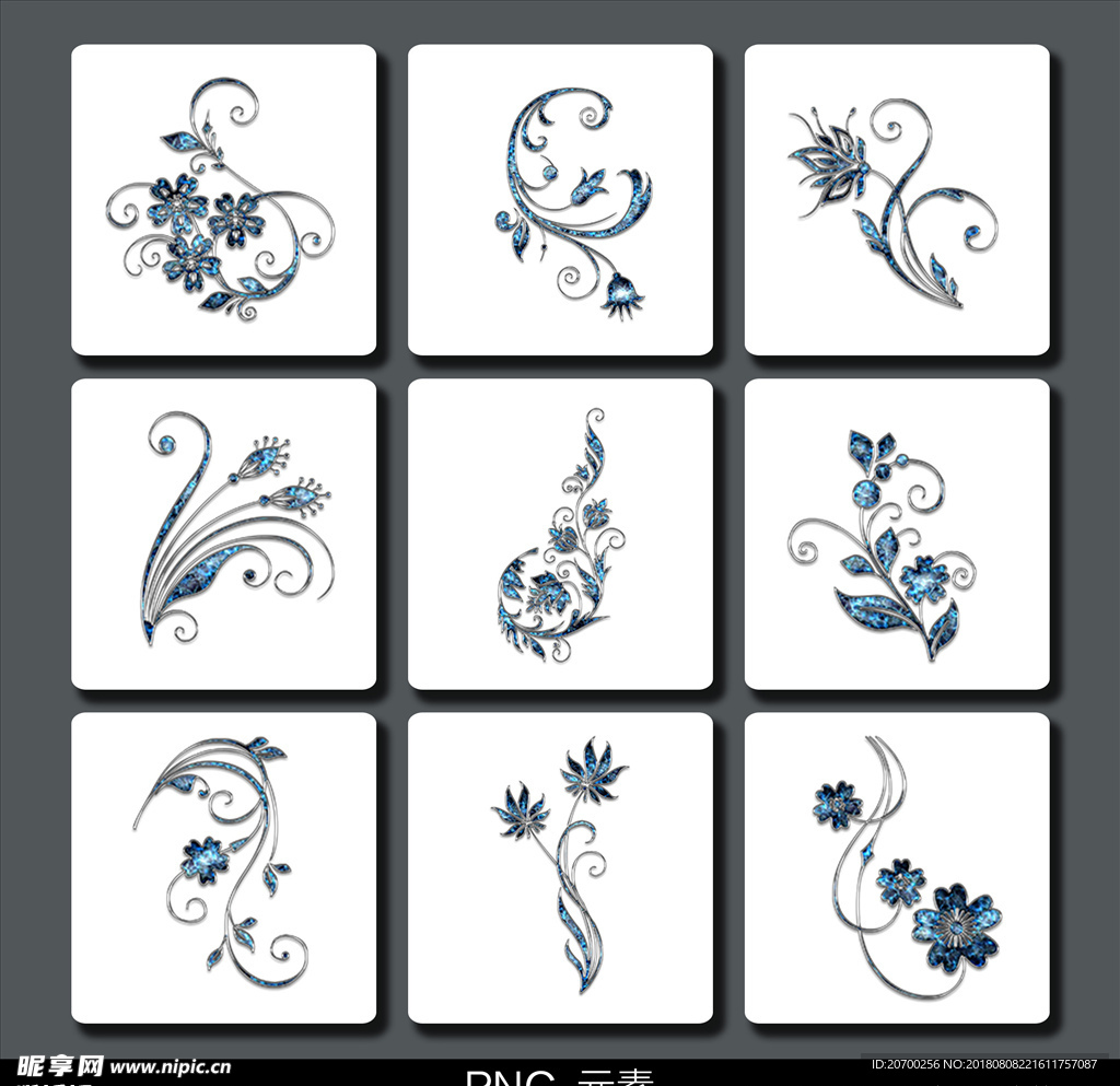 蓝色立体花