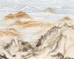 大理石纹山水国画江山如画背景墙