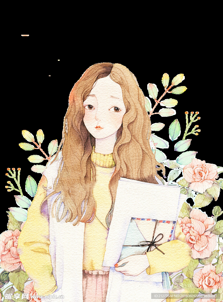 手绘女孩