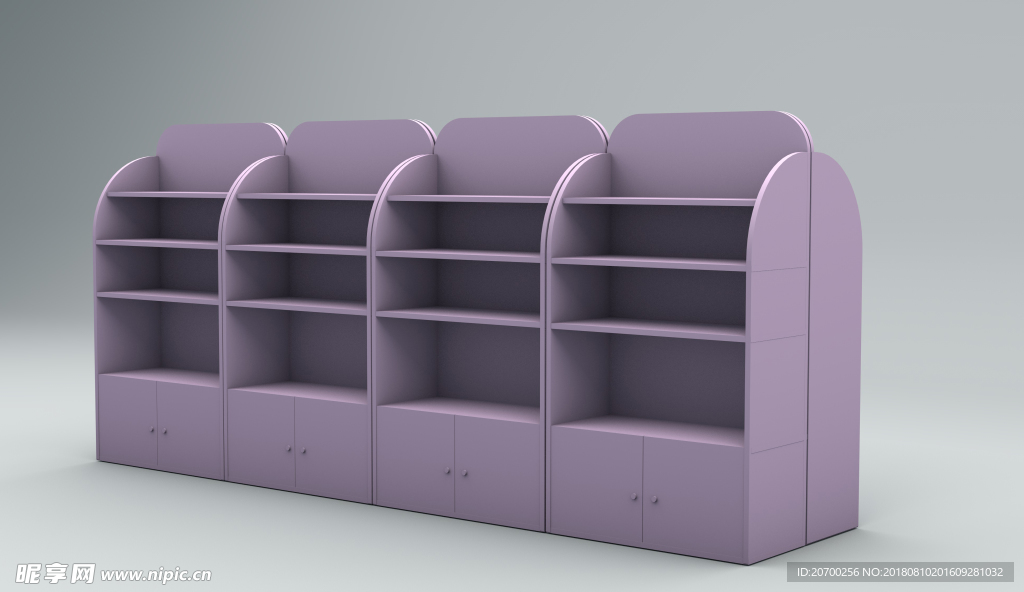 紫色中岛柜子模型