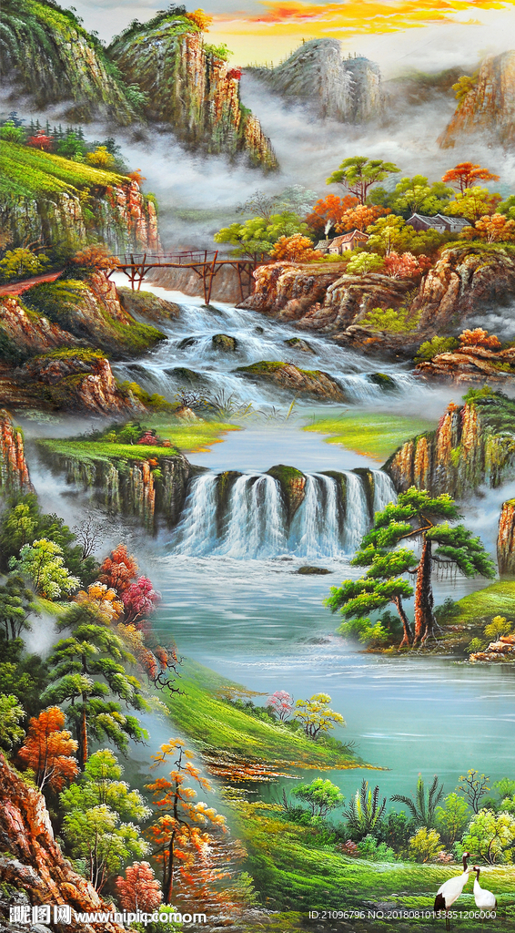 油画玄关屏风