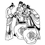 仕女煮酒