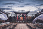 天空下古典建筑创意摄影大图背景