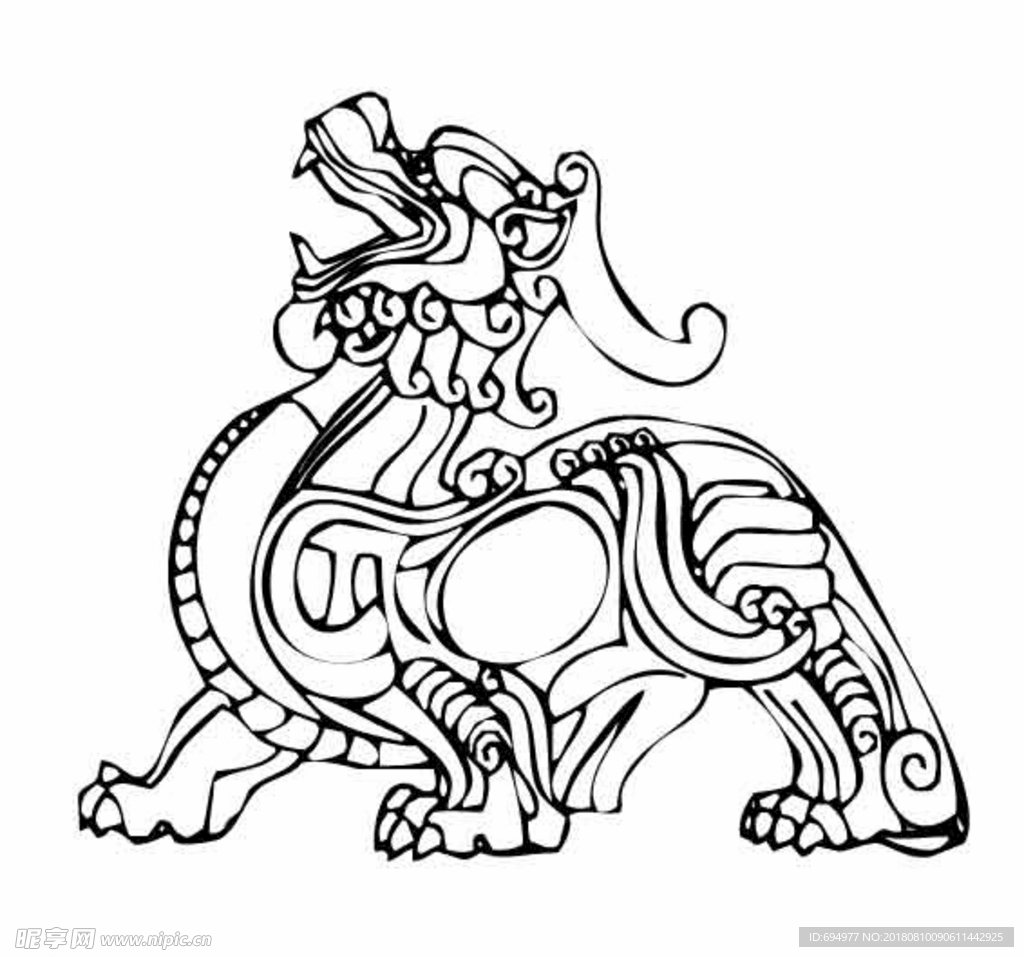 矢量貔貅图案