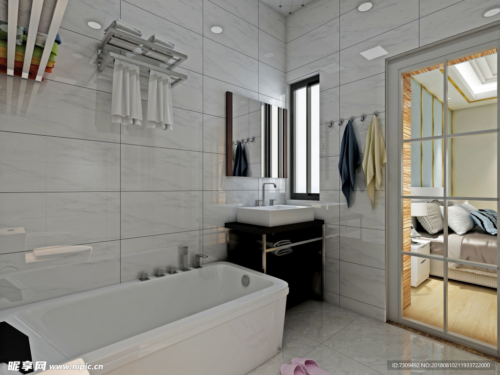 现代风格浴室装修效果图