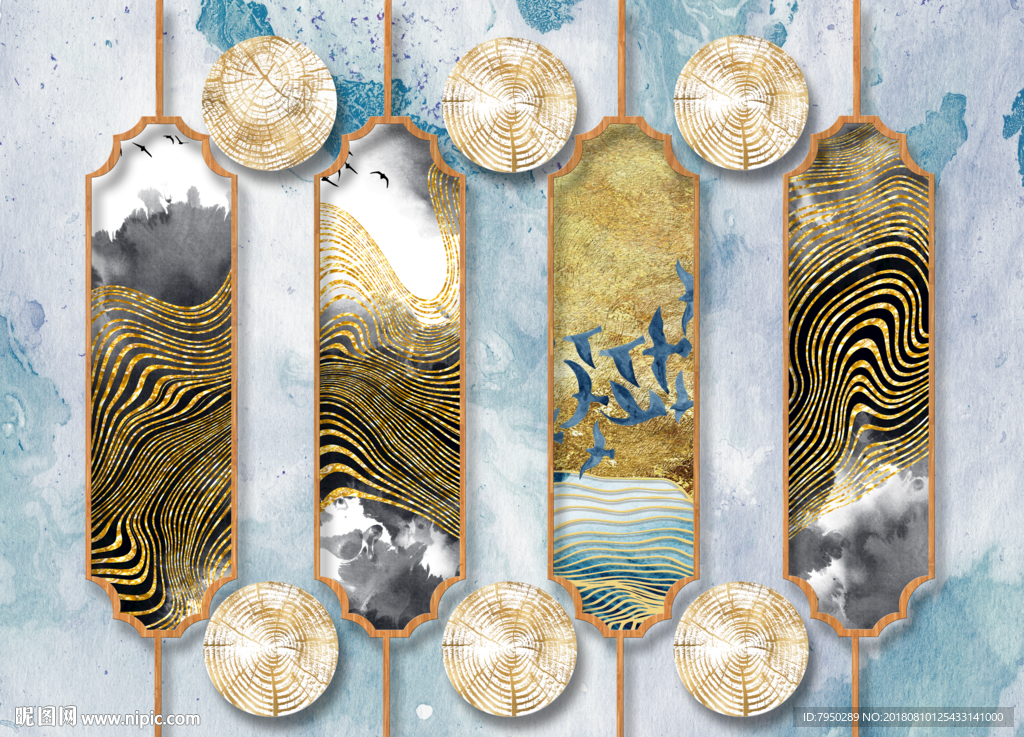 新中式背景墙 新