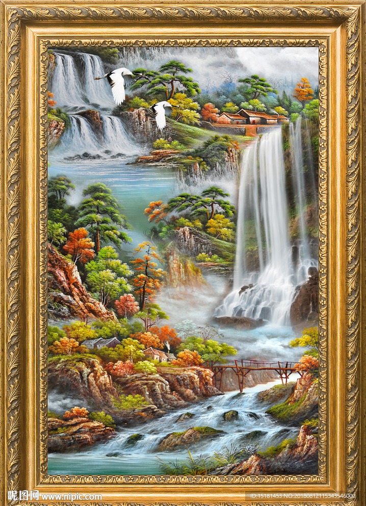 山水油画风景