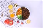 梅菜扣肉套饭盖浇饭摄影图