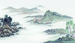 新中式水墨山水国画山水