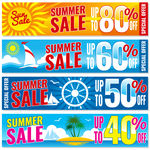 4款彩色夏季促销banner