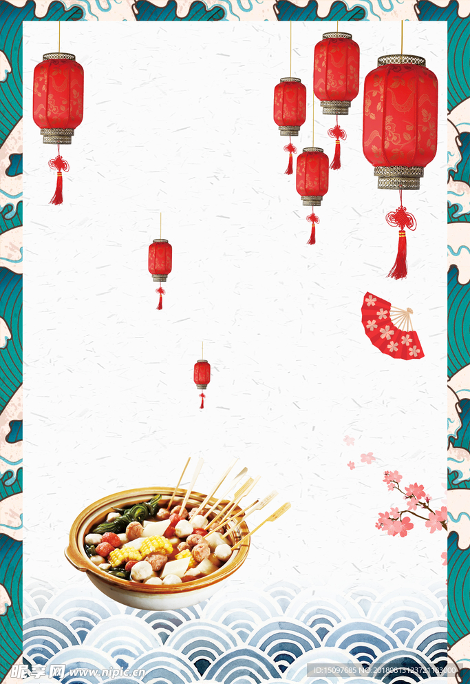 中国风美食背景