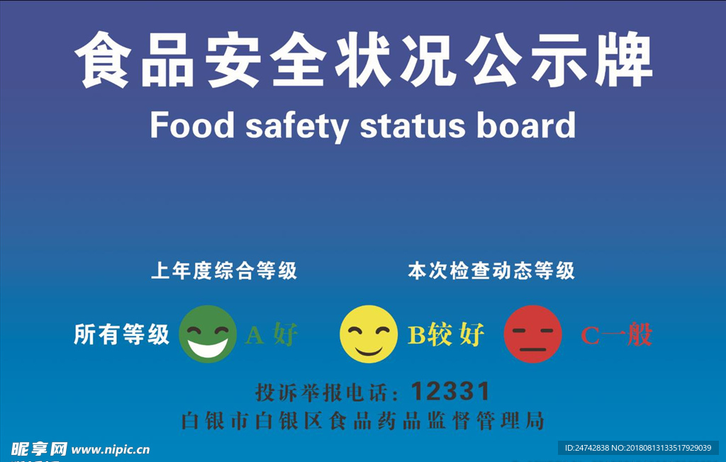 食品安全状况公示牌