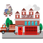 房子商场 消防安全 消防元素