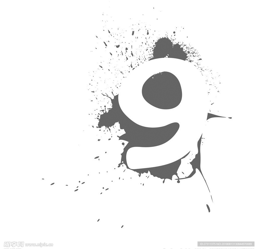 水墨点字母