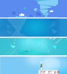 蓝色几何企业网站banner