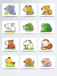 12生肖卡通贴图故事背景动物