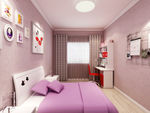 后现代粉色女生房间装修效果图