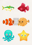 卡通海洋生物