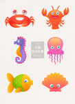 卡通海洋生物