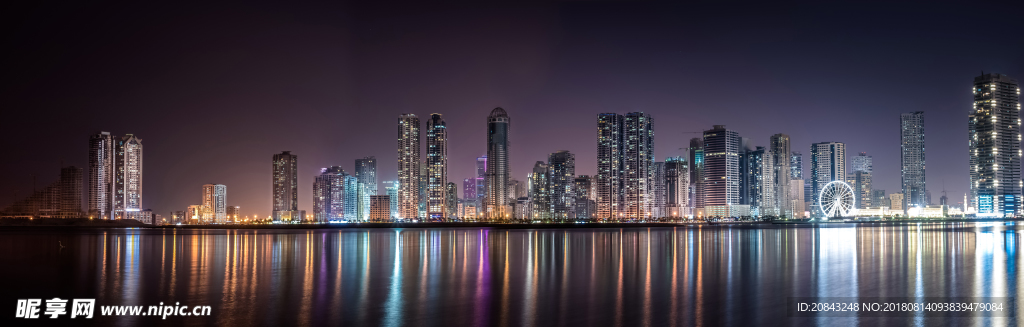 金融经济圈大城市夜景