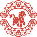 小马剪纸
