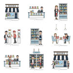 矢量书店插图
