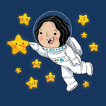 矢量卡通摘星星