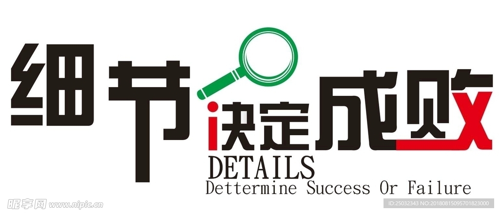 细节决定成败文化墙贴