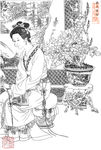赵国经王美芳仕女望子成龙