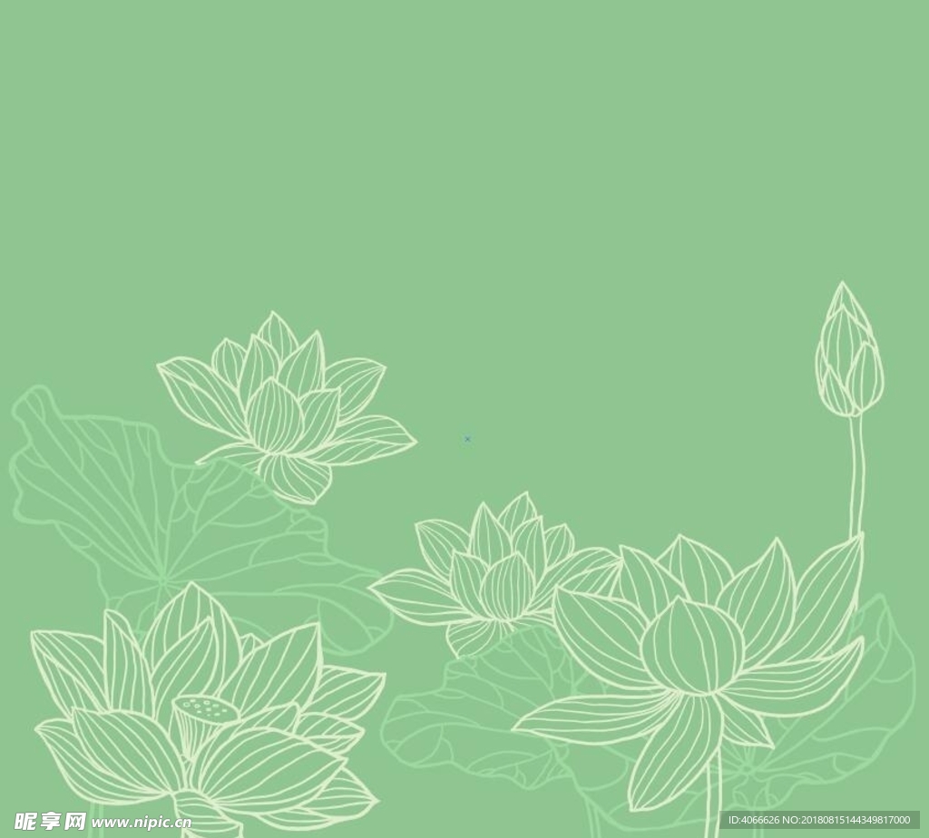 古风水墨莲花禅文化背景