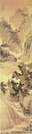 山水 玄关 背景 彩色 中国风