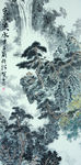山水 玄关 背景 彩色 中国风