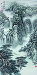 山水 玄关 背景 彩色 中国风