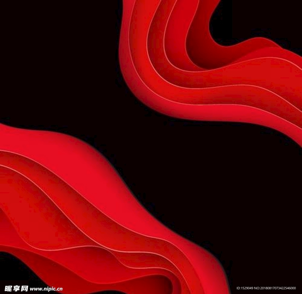 立体红色曲线背景