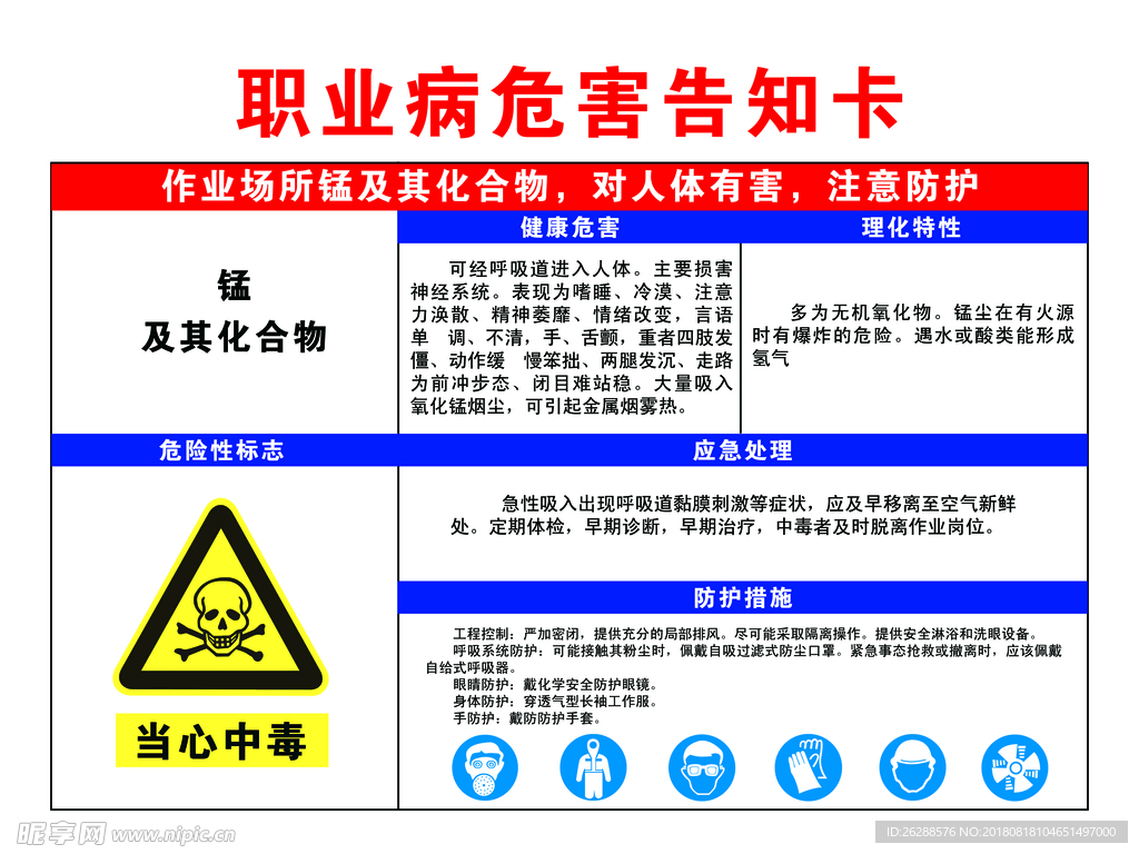 职业病危害告知卡