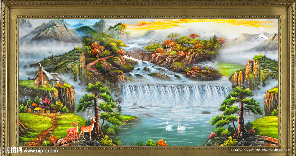 山水油画风景