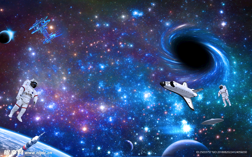 宇宙银河顶画背景底纹素材墙面创