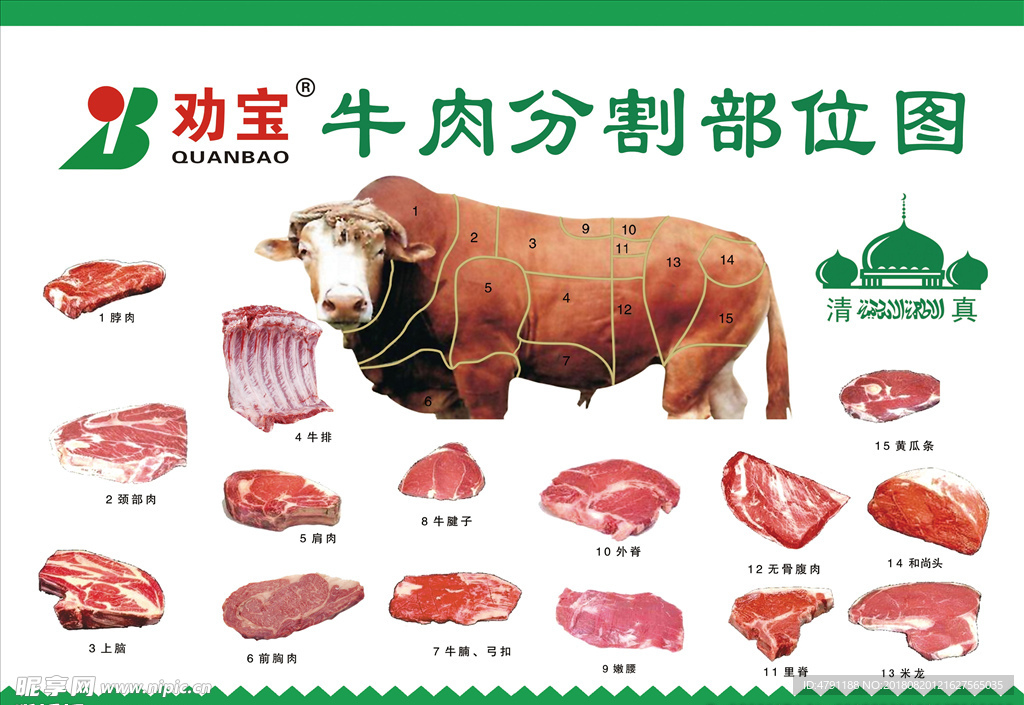 牛肉部位分割图