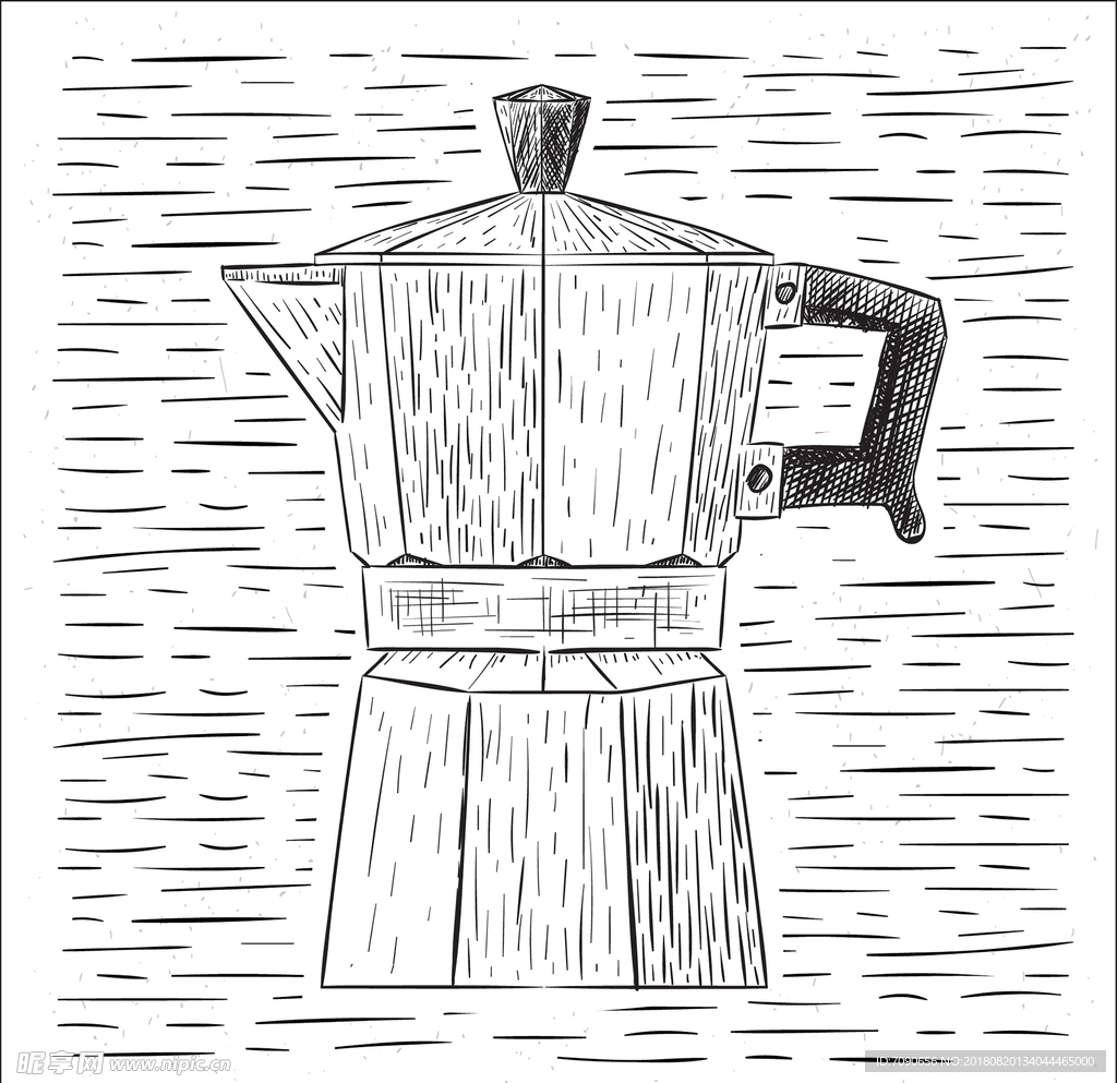 手绘咖啡壶