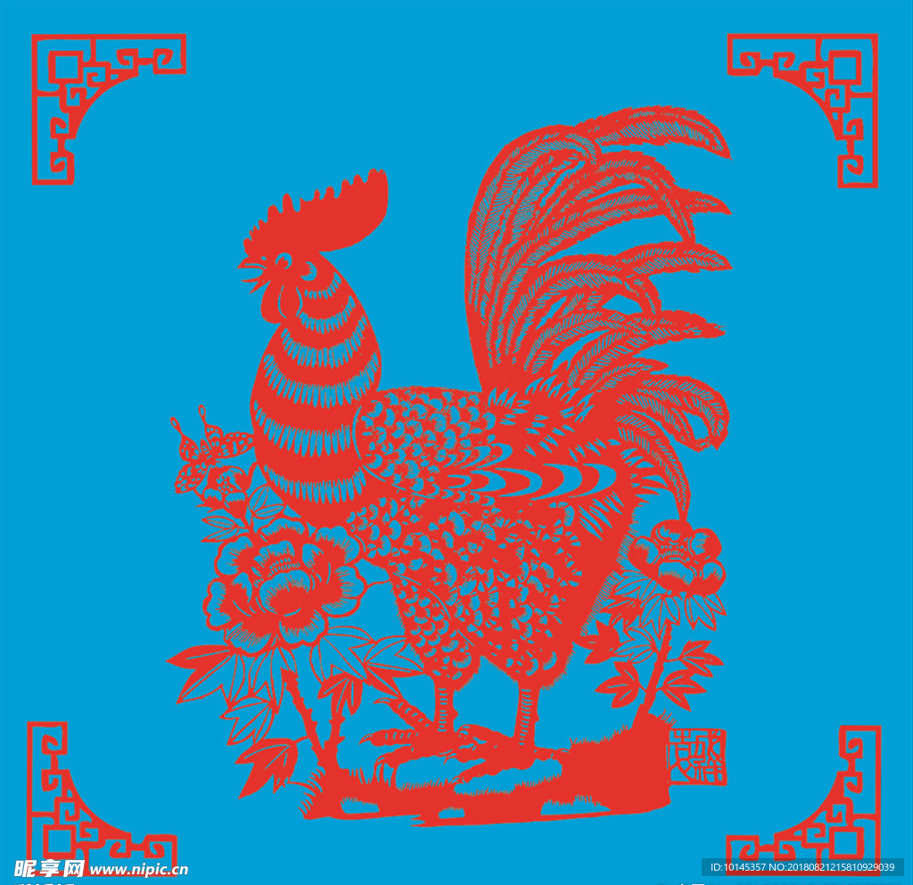 鸡剪纸