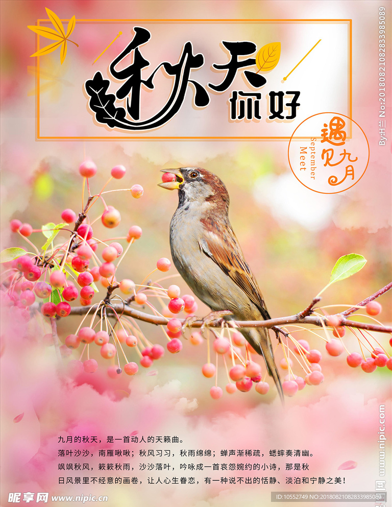 秋天你好海报