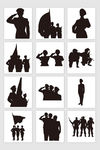 矢量军人士兵剪影