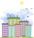 卡通建筑屋子
