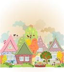 卡通建筑屋子