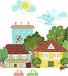 卡通建筑屋子