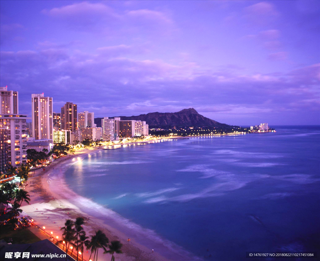 建筑 海 湖 江 城市 夜景