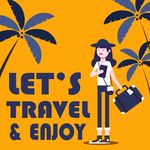 女人椰树旅游旅行海报