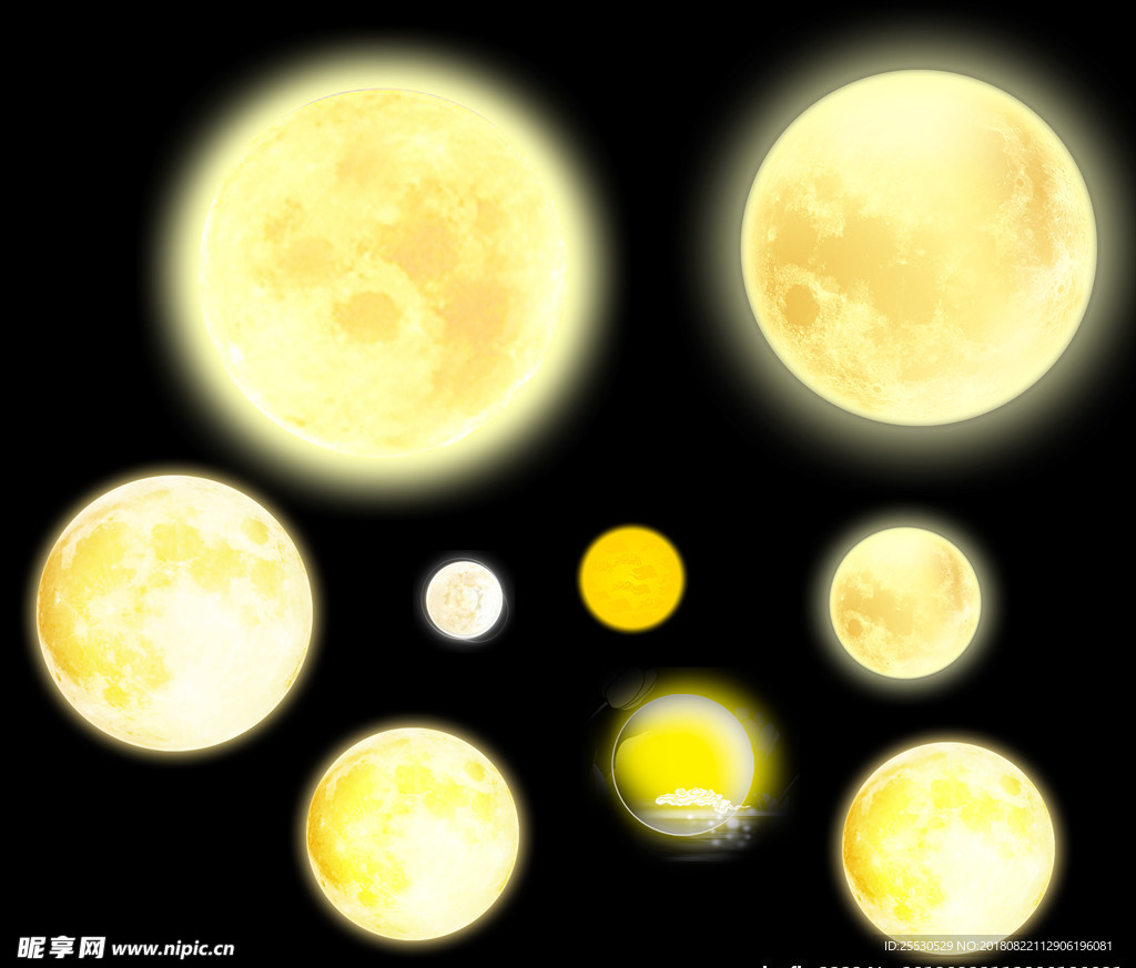 手绘中秋节月亮png素材
