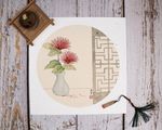 合欢花国画装饰画
